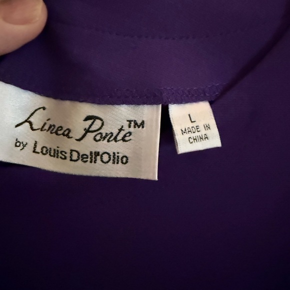 Linea Ponte by Louis Dell’Olio Purple Long Sleeve Dress – Size Large - Picture 4 of 7